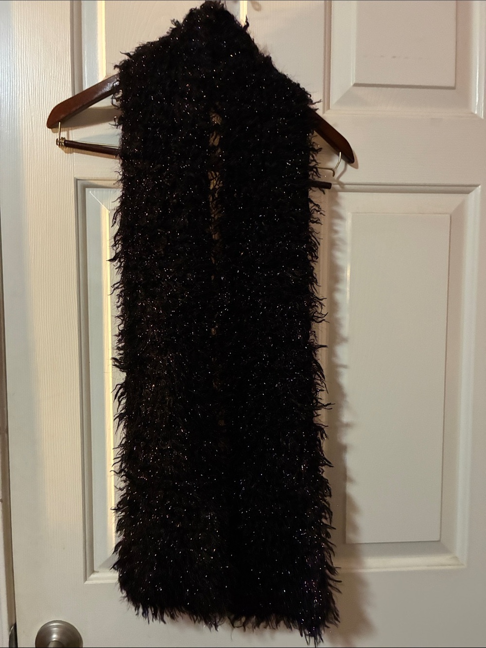HANDMADE SPARKLE FAUX LAMB SCARF
